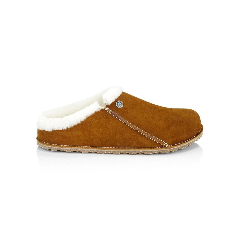 Birkenstock Men's Zermatt Shearling Suede Slippers, Mink, Tan, EUR 43 US 10